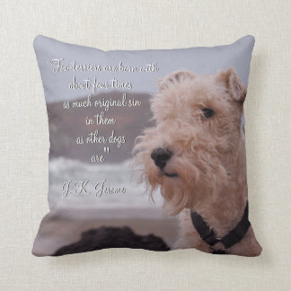 "Three men in a boat" Montmorency wire fox terrier Throw Pillow