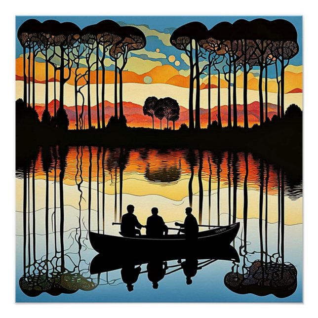Three men in a boat poster (Front)