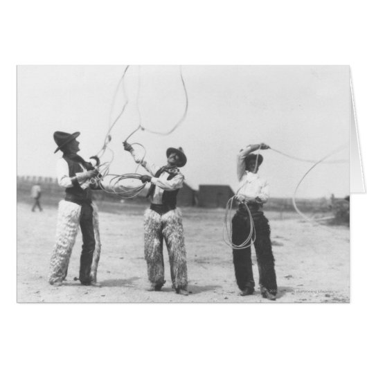 Three men lassoing. cards (Front Horizontal)