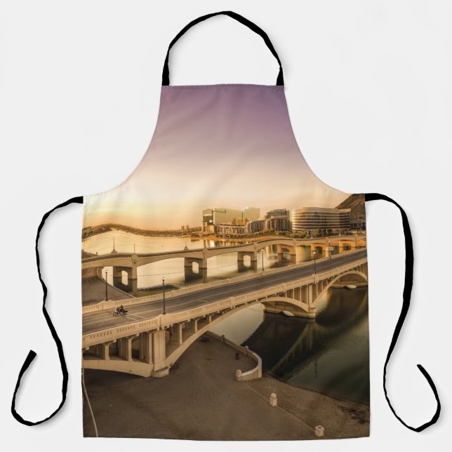THREE MEN ON MOTORCYCLES CROSSING BRIDGE APRON (Front)