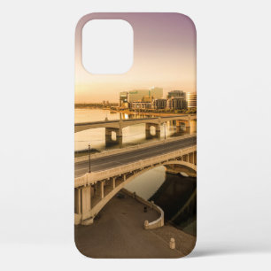 THREE MEN ON MOTORCYCLES CROSSING BRIDGE iPhone 12 CASE