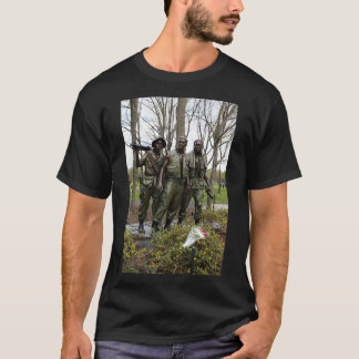 Three Men Soldier Statue w flowers T-Shirt