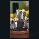Three Mice In Flower Pots, Samsung Galaxy S22 Ultra Case<br><div class="desc">Pictured Are Three Grey And White Mice In Flower Pots.</div>