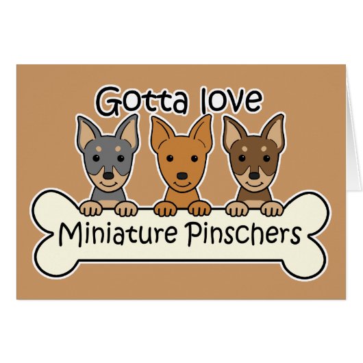 Three Miniature Pinschers Cards (Front Horizontal)