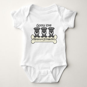 Three Miniature Schnauzers Baby Bodysuit