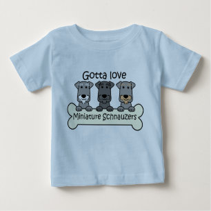 Three Miniature Schnauzers Baby T-Shirt