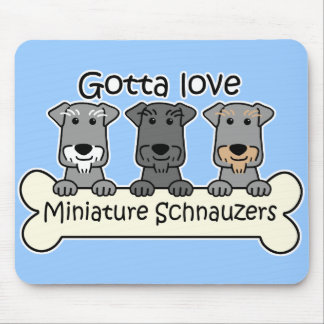 Three Miniature Schnauzers Mouse Pad