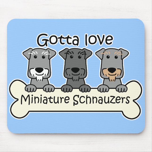Three Miniature Schnauzers Mouse Pad (Front)