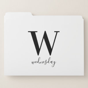 Three Modern Days of the Week Black & White File Folder