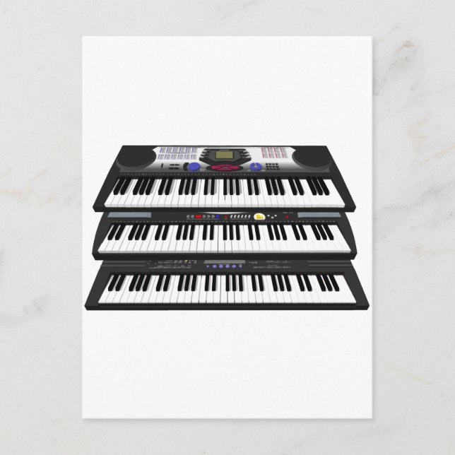 Three Modern Keyboards: Synthesizers: Postcard (Front)