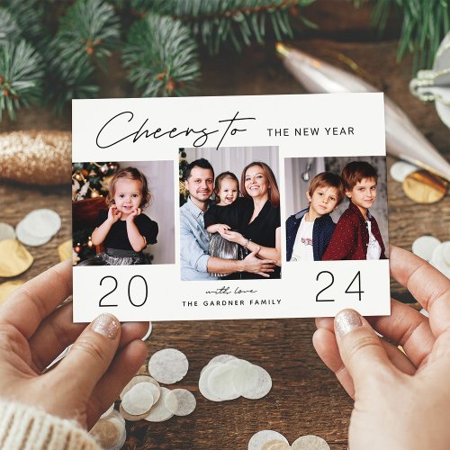 Three Moments One Celebration 2024 New Year Photo Holiday Card