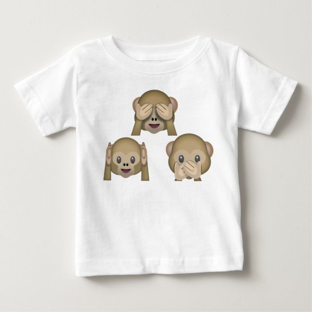 Three Monkey Emoji Baby Tshirt. Baby T-Shirt (Front)