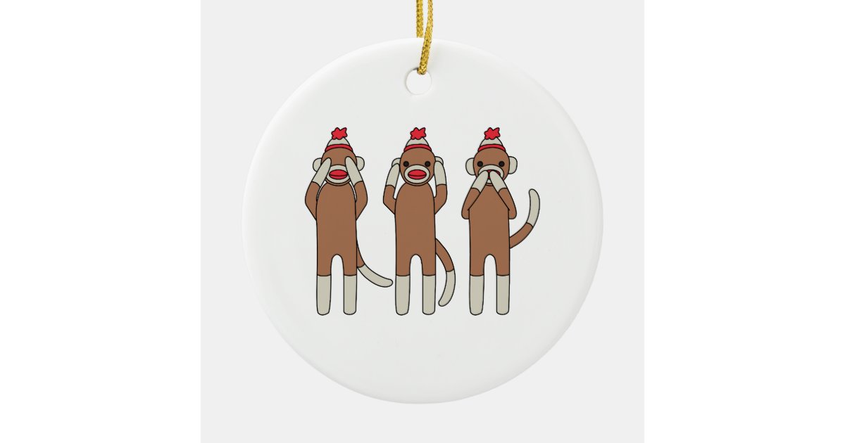 Three Monkeys Ceramic Ornament | Zazzle