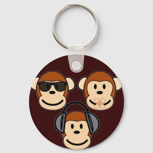 Three Monkeys _ See Hear Speak No Evil Keychain
