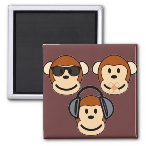 Three Monkeys _ See Hear Speak No Evil Magnet