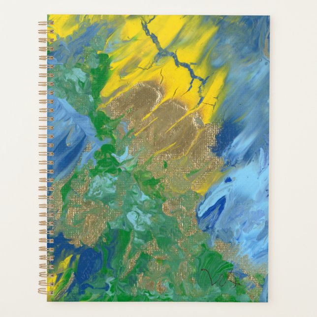 "Three Monsters" acrylic painting Planner (Front)