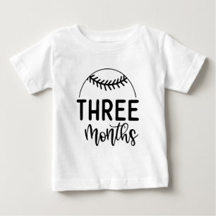 Three Months Baseball Baby Milestone - T-Shirt