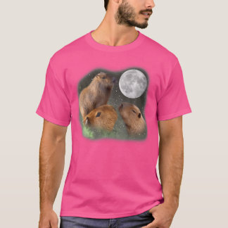 Three Moon Capybaras 	. Funny Cute Animal Parody T T-Shirt