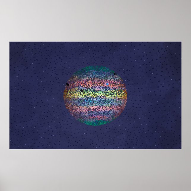 Three Moons Cast Shadows on Jupiter Poster (Front)