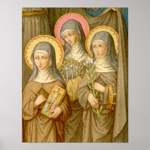Three More Poor Clare Saints SAU 027 11x14 Poster