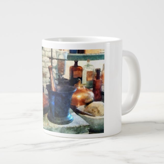 Three Mortar and Pestles Giant Coffee Mug (Front Right)