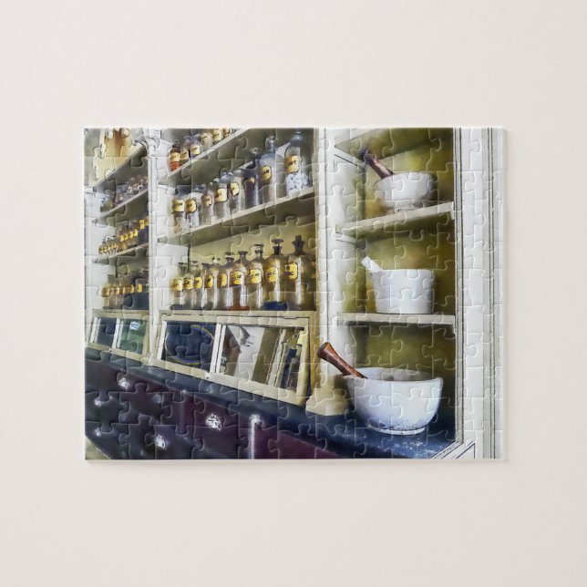 Three Mortar and Pestles in Pharmacy Jigsaw Puzzle (Horizontal)