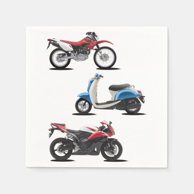 Three Motorcycles Paper Napkins (Front)