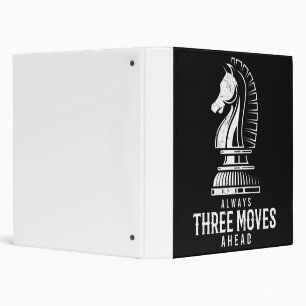 Three Moves Ahead I Chess Matt Game Chess Piece 3 Ring Binder