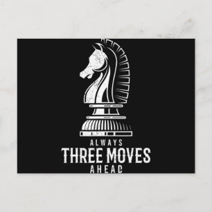 Three Moves Ahead I Chess Matt Game Chess Piece Announcement Postcard