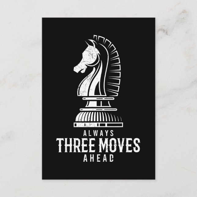 Three Moves Ahead I Chess Matt Game Chess Piece Enclosure Card (Front)