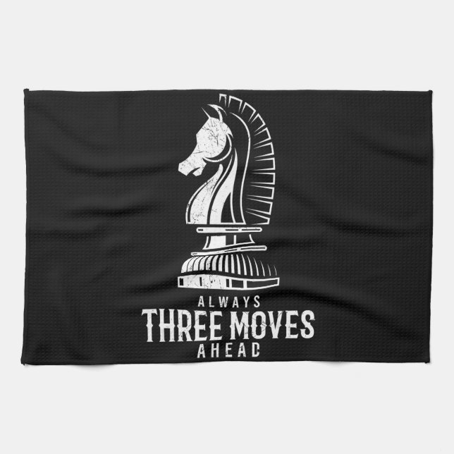 Three Moves Ahead I Chess Matt Game Chess Piece Kitchen Towel (Horizontal)