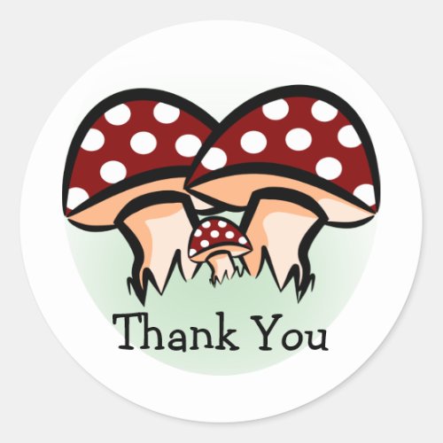 Three Mushrooms Thank You Classic Round Sticker