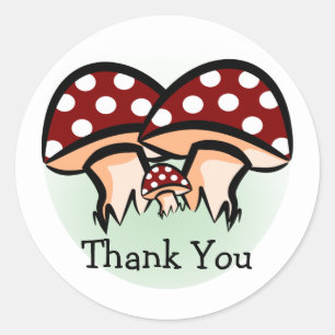Three Mushrooms Thank You Classic Round Sticker