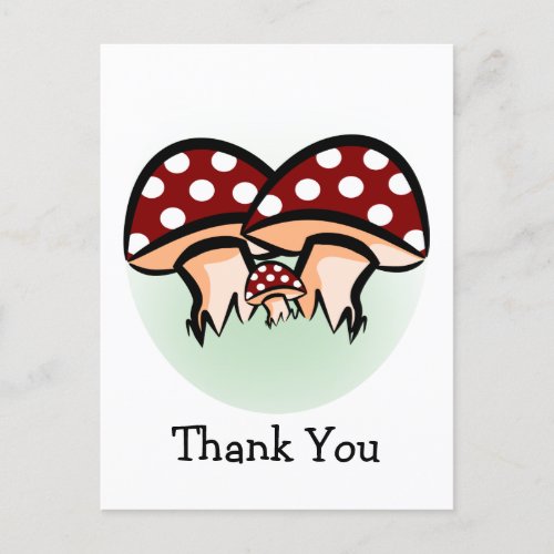Three Mushrooms Thank You Postcard