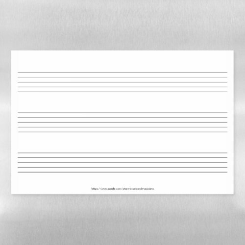 Three Music Staffs Staves System Ready to Create M Magnetic Dry Erase Sheet