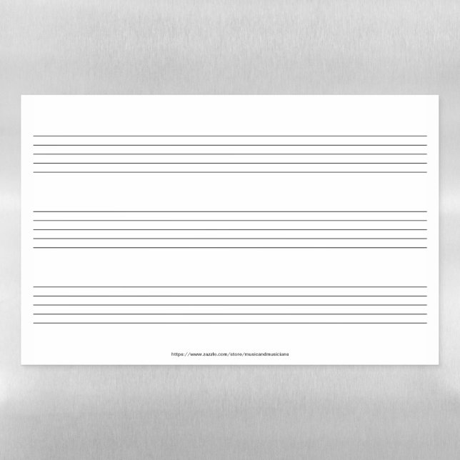 Three Music Staffs Staves System Ready to Create M Magnetic Dry Erase Sheet (Horizontal)