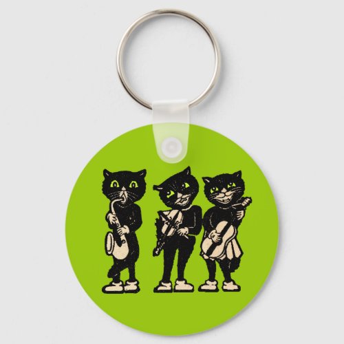 Three Musical Cats Keychain