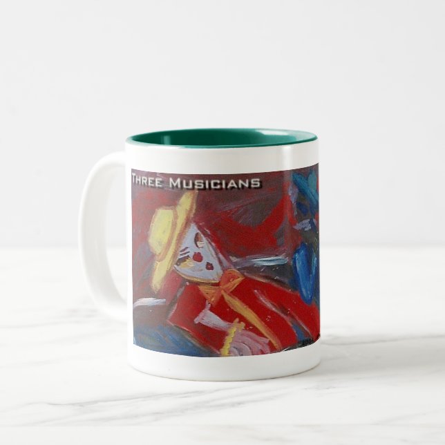 Three Musicians Two-Tone Coffee Mug (Front Left)