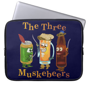 Three Muskebeers Funny Beer Pun Laptop Sleeve