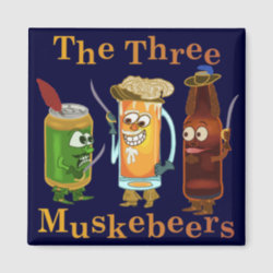 Three Muskebeers Funny Beer Pun Refrigerator Magnet