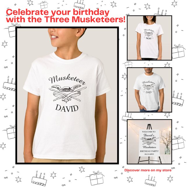 Three Musketeers Dumas Parent Mom Birthday T-Shirt (Creator Uploaded)