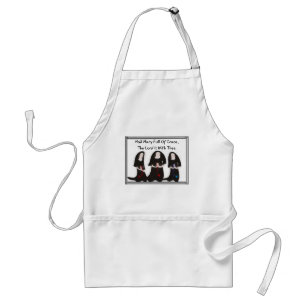 Three Nuns Kneeling "Hail Mary Full Of Grace" Adult Apron