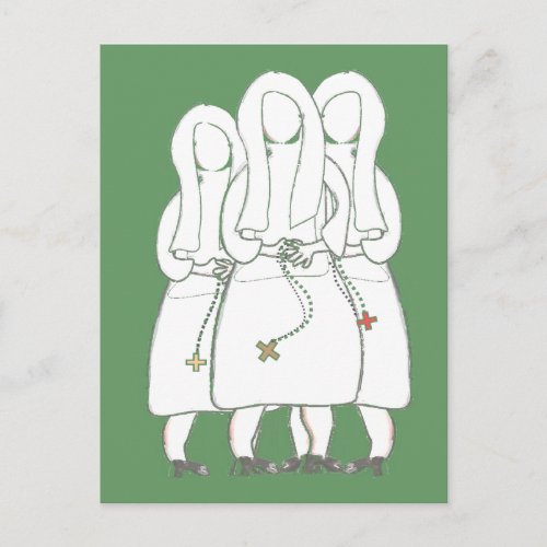 Three Nuns Pen And Ink Drawn Art Cards