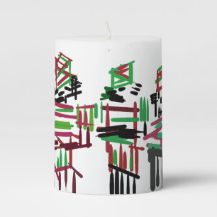 Three nutcrackers Christmas Pillar Candle