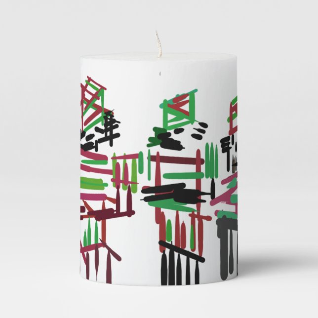 Three nutcrackers Christmas  Pillar Candle (Front)