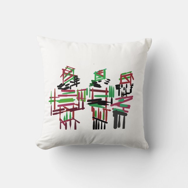 Three nutcrackers Christmas  Throw Pillow (Front)