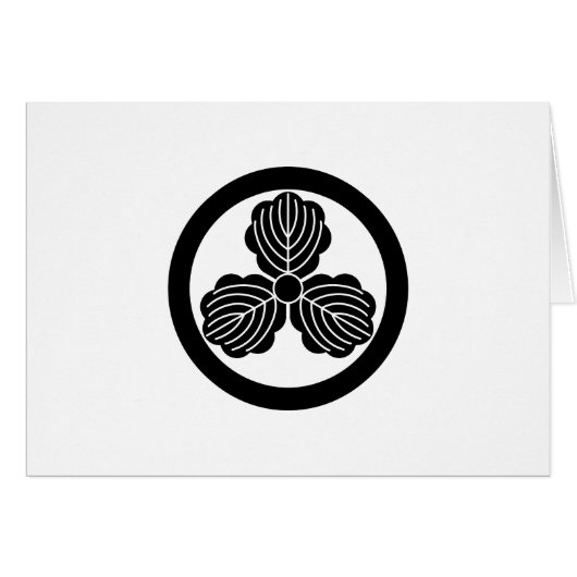 Three oak leaves(1) in circle cards (Front Horizontal)