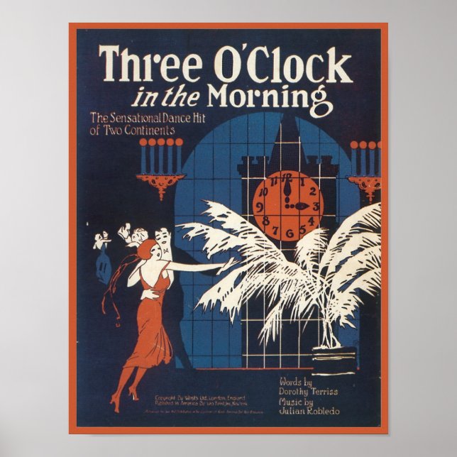 Three O'Clock in the Morning Songbook Cover Poster (Front)