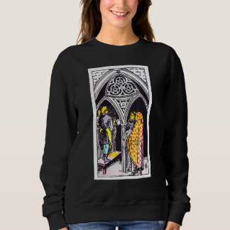 Three Of Coins Or Pentacles Vintage Tarot Rider W Sweatshirt