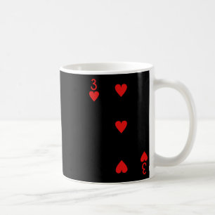 Three Of Hearts Deck Of Cards Playing Cards Hallow Coffee Mug